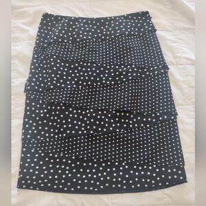Black And White Polka Dot Tiered Skirt